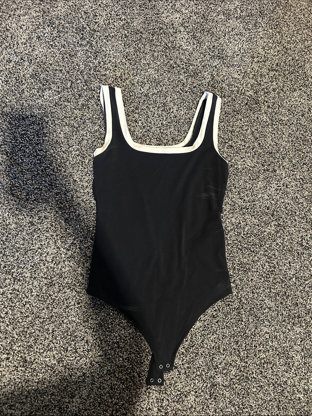 Abercrombie & Fitch Black Bodysuit with White Trim